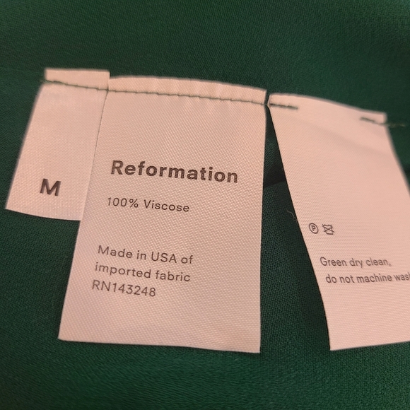 Reformation Deep V-Neck Long Sleeve Emerald Green Maxi Dress - Picture 6 of 6